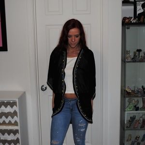 Love Squared Black Sheer Cardigan small